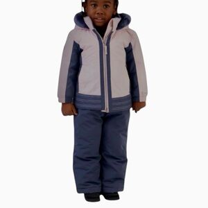 Free Country Toddler Girl's Wind & Water Resistant 2-Piece Snow Set Pink/Gray